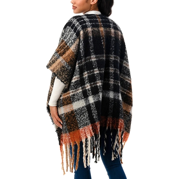 Plaid Ruana - Picture 2 of 3